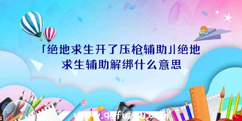 「绝地求生开了压枪辅助」|绝地求生辅助解绑什么意思